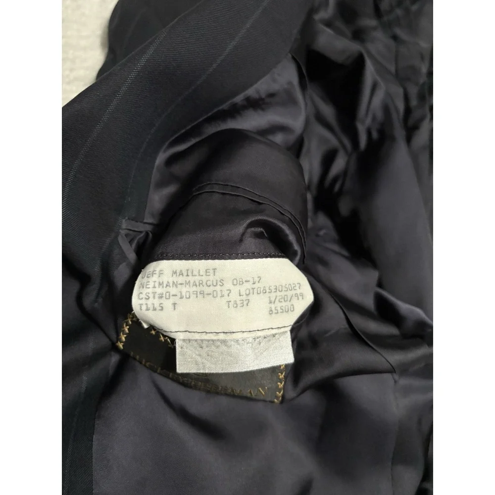 Hickey Freeman Bespoke Navy Blue Wool Striped Blazer‎ Jacket Size 44R Loro Piana